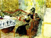 Carl Larsson moderstankar-karin med brita vid brostet Spain oil painting artist